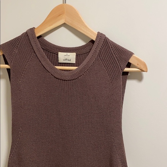 Aritzia / Wilfred Palmier Sleeveless Sweater Brown - Picture 3 of 11